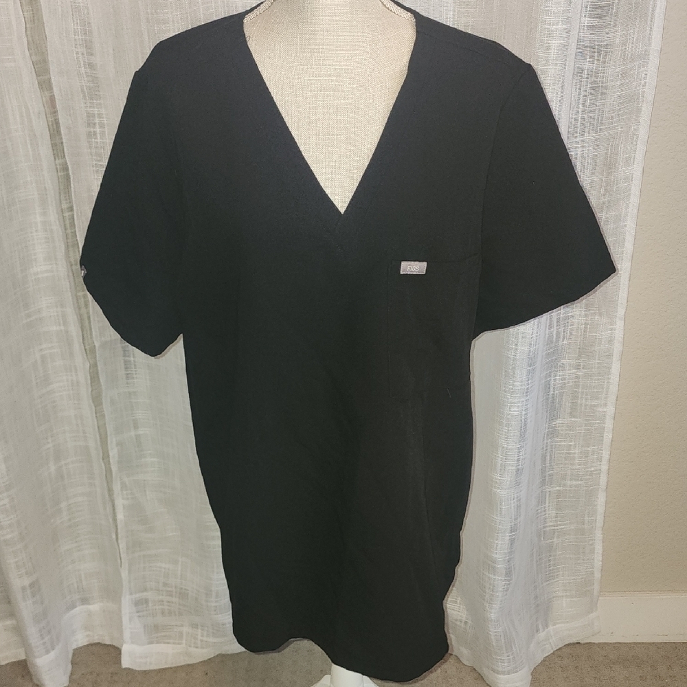 Figs Leon Mens Scrub Top  Black PO#5252 XXL Medical Nurse Uniform